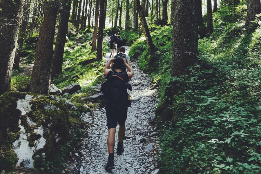 mladí lidé na trailu, speed hiking. Zdroj: https://www.pexels.com/cs-cz/foto/1194235/