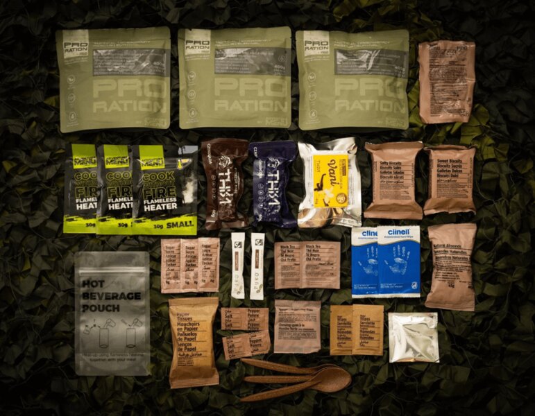 PRO-RATION, Ultimate Tactical Ration, Full-day obsah. Zdroj: https://www.pro-ration.com/